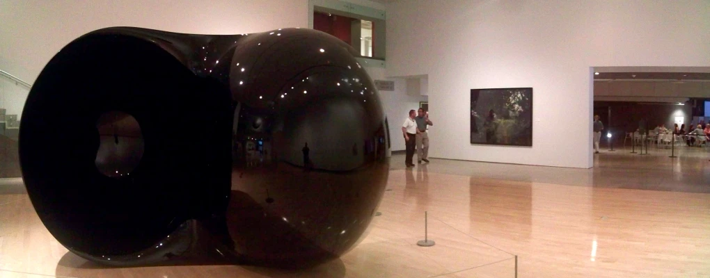 an artistic object is shown in the middle of a museum