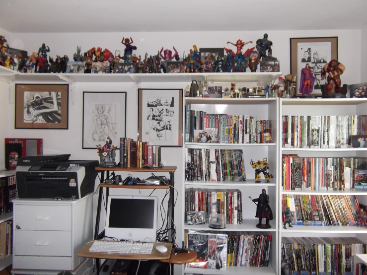 the room is filled with various figurines and games