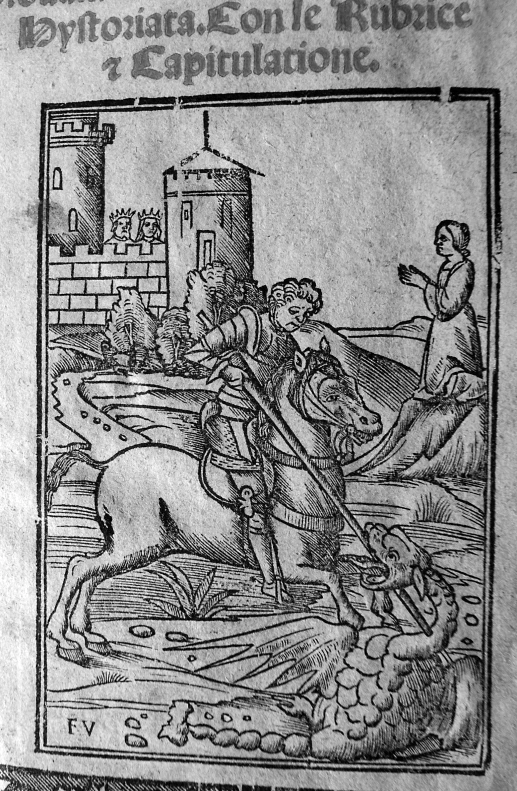 an engraving of an image with horses and men