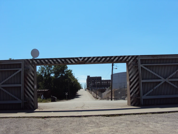 the gate of an old building looks like a path to heaven