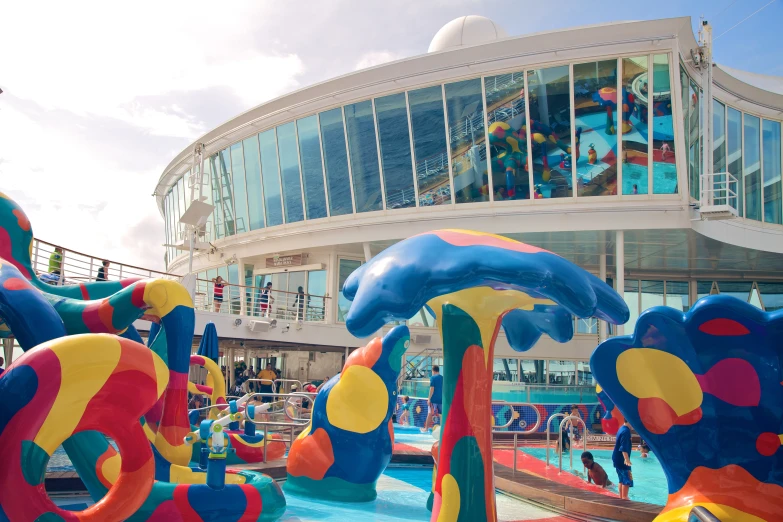 an artificial water park on the ship