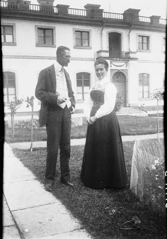 old black and white pograph of a man and woman