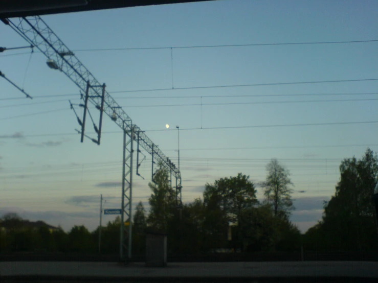 an electric line with a white dot lit up at the end