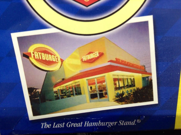 a postcard with an image of a fast food restaurant