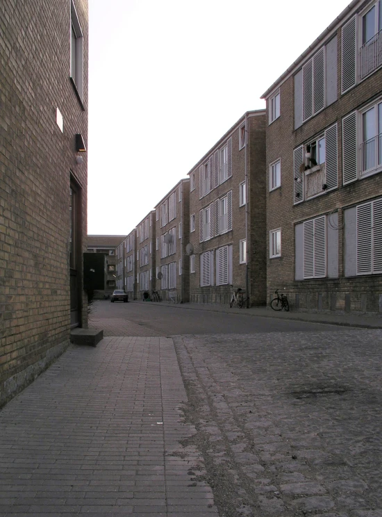 a couple of windows are in some brick buildings