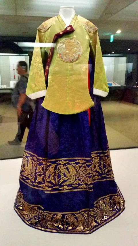 the dress is on display at a museum