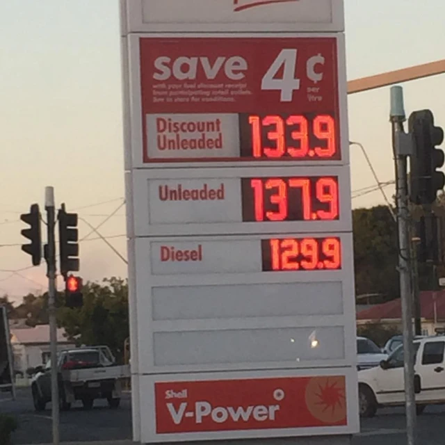 a gas station gas prices displayed for customers
