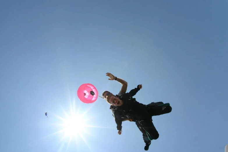 man on the air above with kite