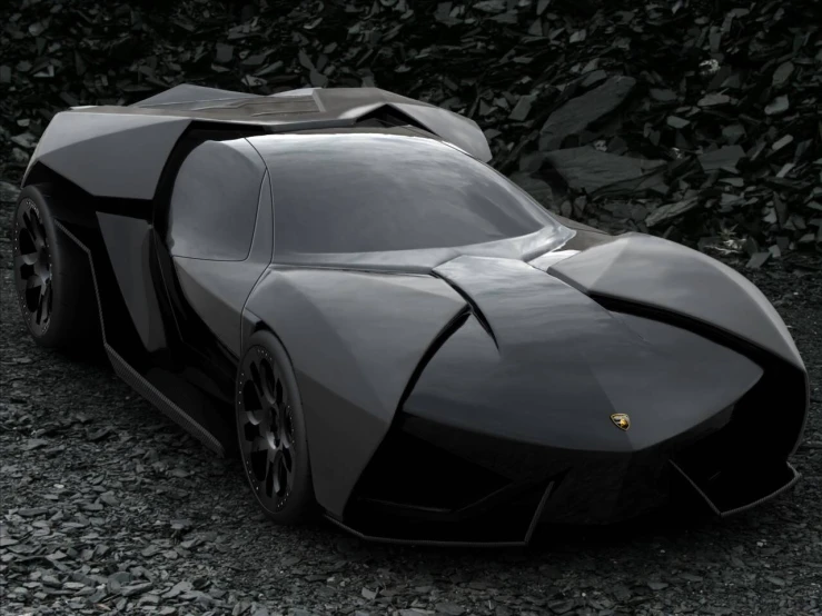 a concept vehicle is parked in the dark