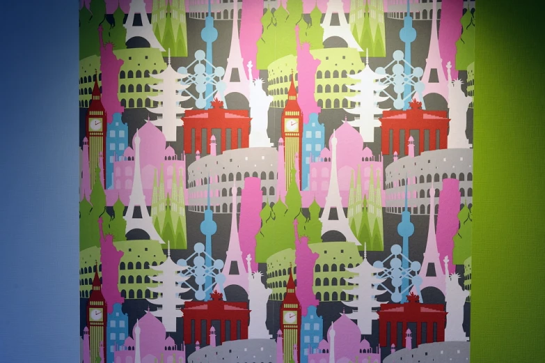 colorful wallpaper design in an art installation