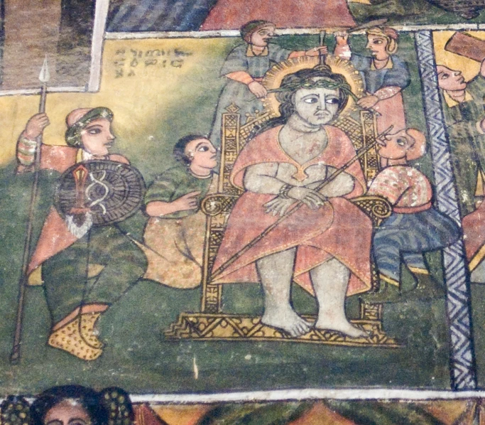 an old painting of the king and queen, with their children