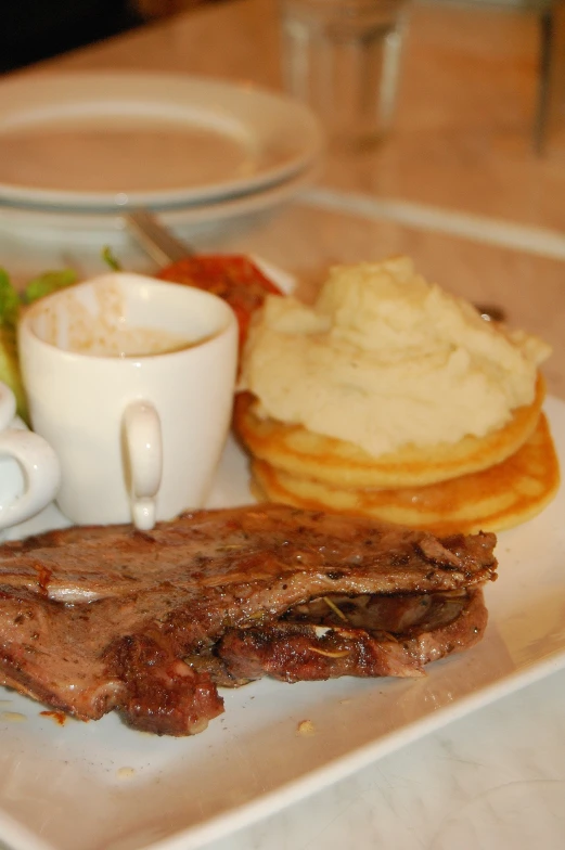 food items displayed on plate on table at restaurant