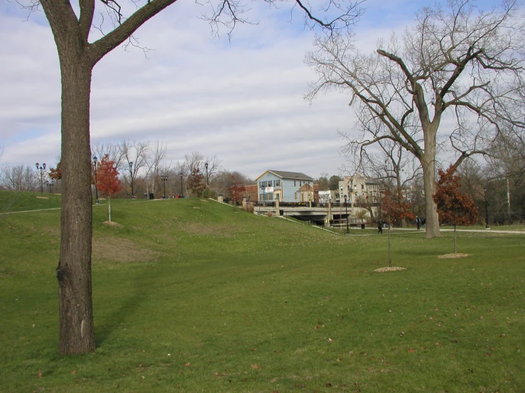 a house sitting in a field beside a tree