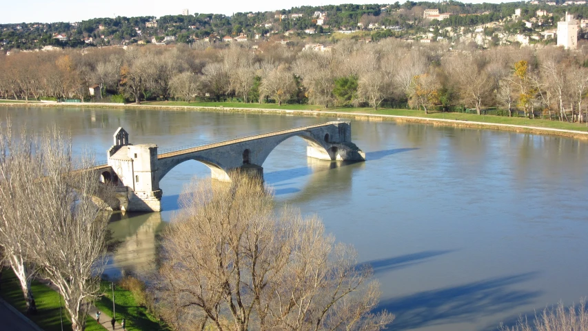 a bridge that is over some water