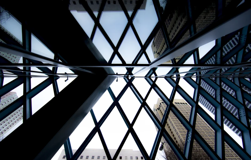 abstract building seen from inside an office block