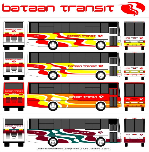 the layout and side design of a bus