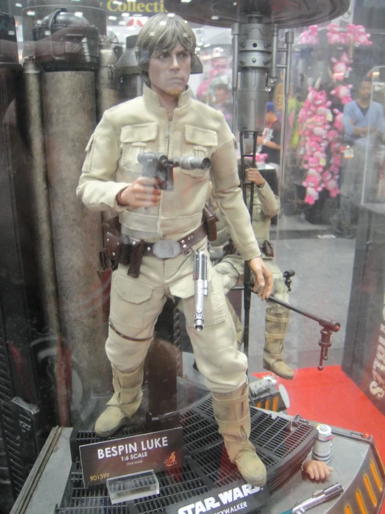 the statue of a star wars soldier on display