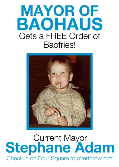 an advertit for a free order of a child in blue and white