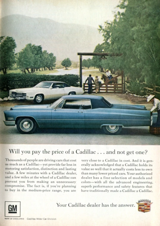 a advertit for the cadillac - and not get to see it