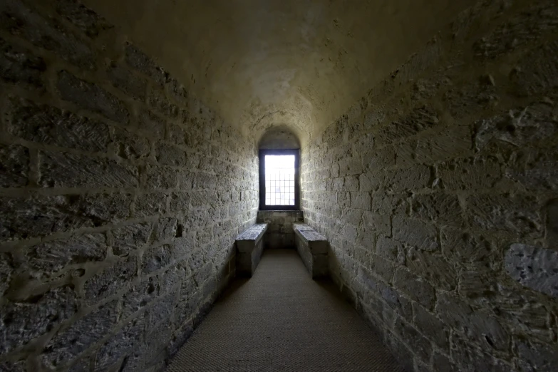 a hallway that is made of cement