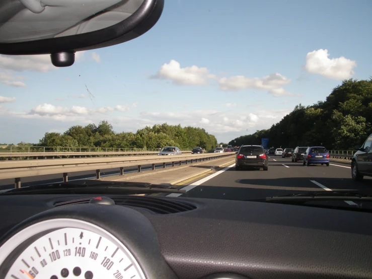 a view of cars travelling on a highway