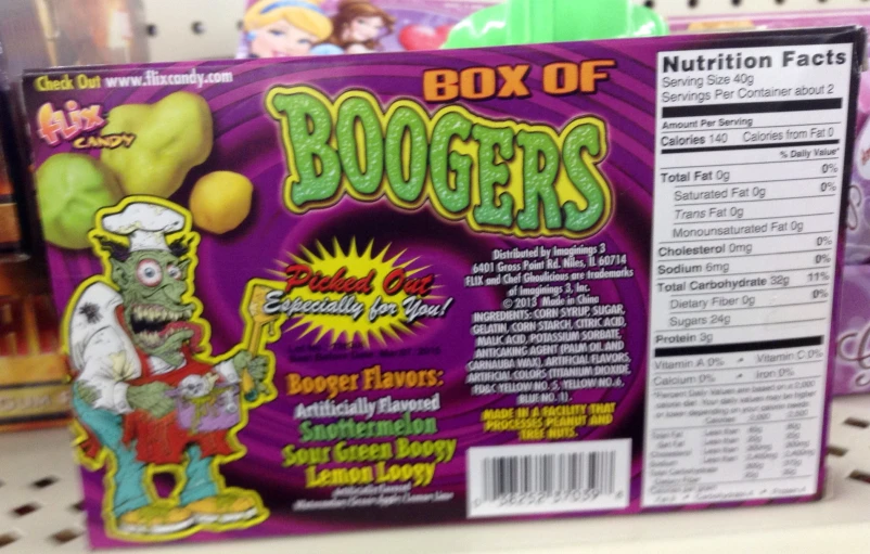 an image of a box of boogers product