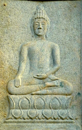 this is a drawing of a buddha sitting on his knees
