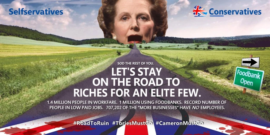 an ad for conservative conservatives featuring a british politician with a long tongue