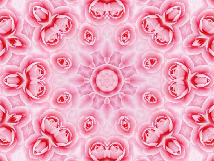 a po of a pink rose pattern on a white background