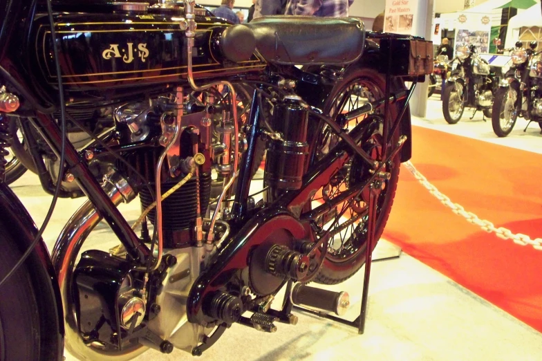 a display of a motorcycle is shown on the wall