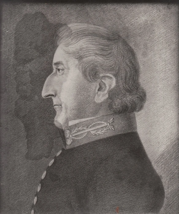 a pencil drawing of a man in an army uniform