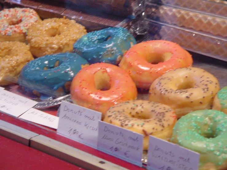 some sprinkles are on display in a case