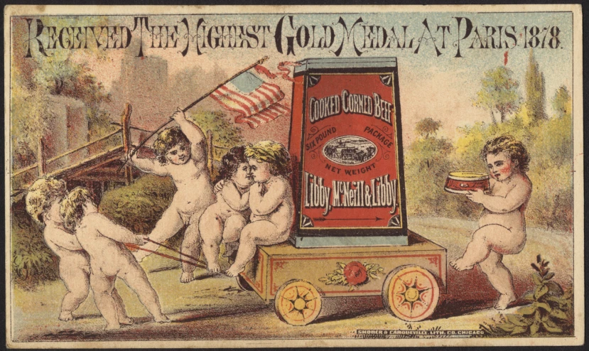 an illustration shows a few  circus children riding a cart