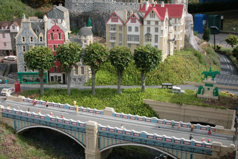 a model town of a city on display