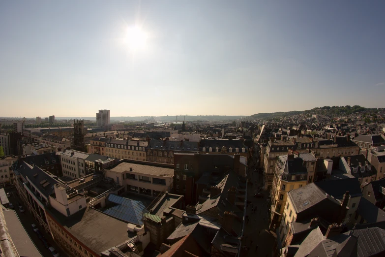 a view of a city skyline during a sunny day