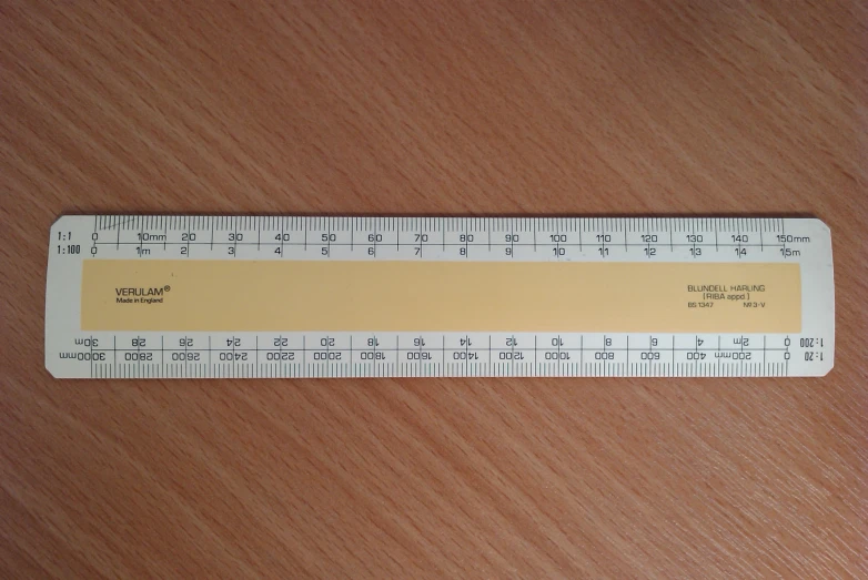 a large ruler is on top of the table