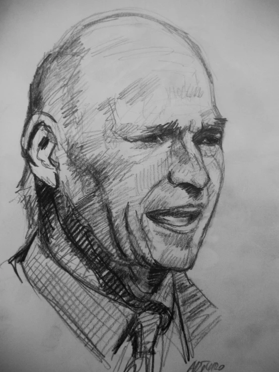 an elderly man is shown in this sketch