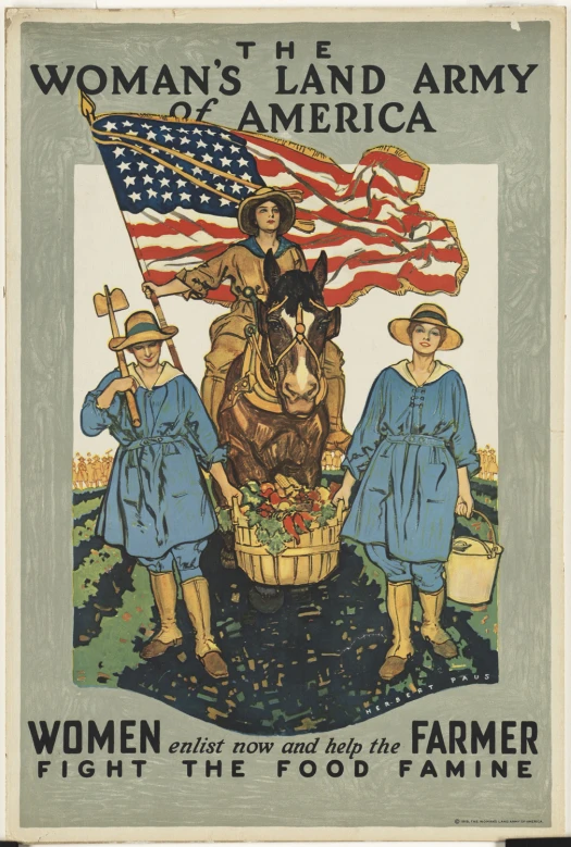 a vintage advertit from the women's land army for women war loan to the farmer