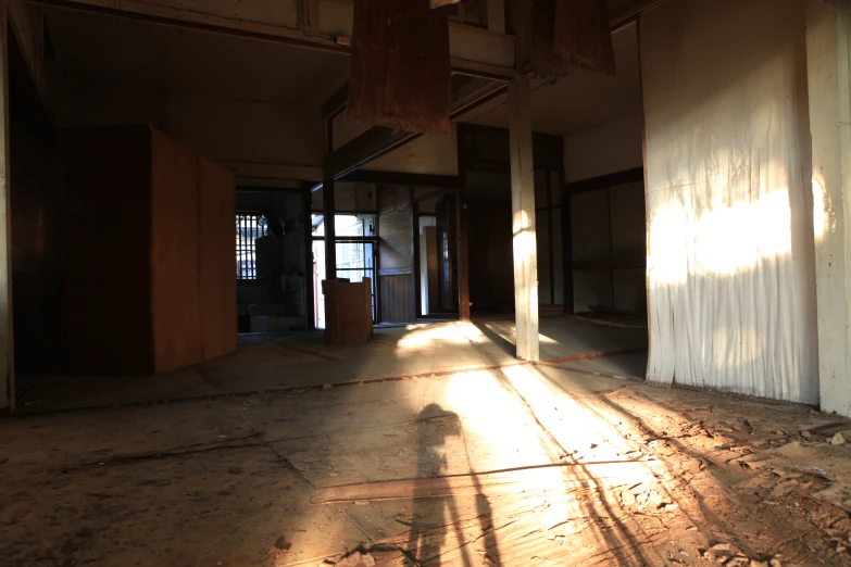 an old abandoned building with no one inside