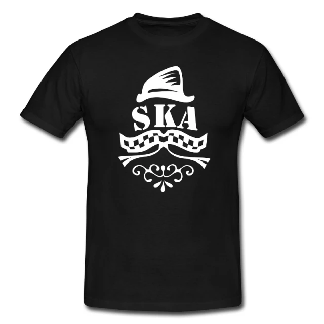 black tshirt with the slogan ska written on it