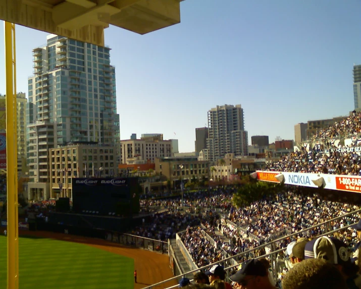 a view from the bottom stand during a baseball game