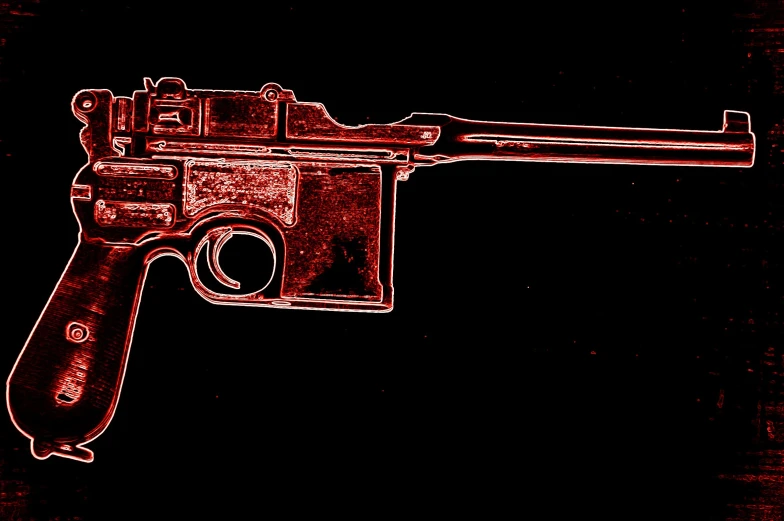 an artistic image of a gun on a black background