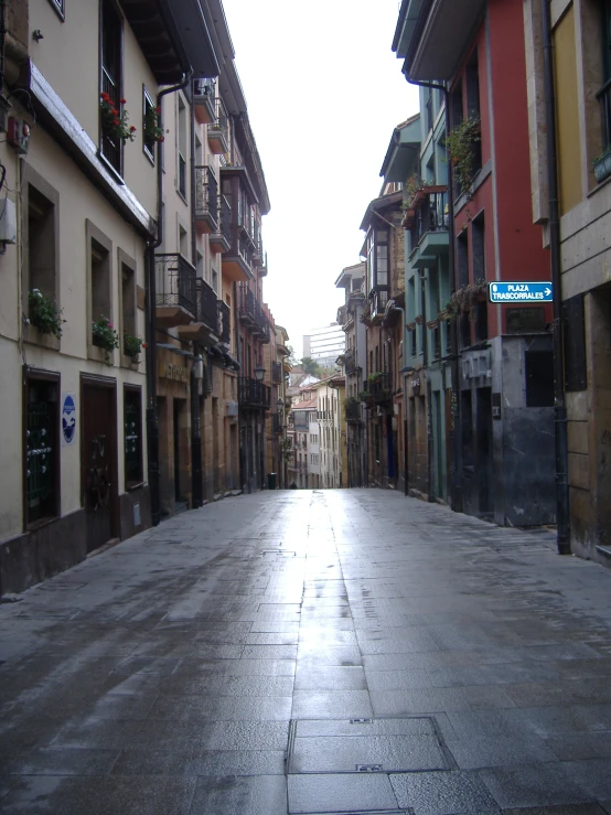 a view down an empty city street