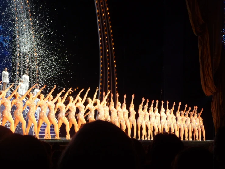 dancers in a scene of an aerial performance