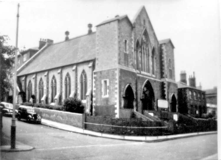 an old po of a church from the 1930s