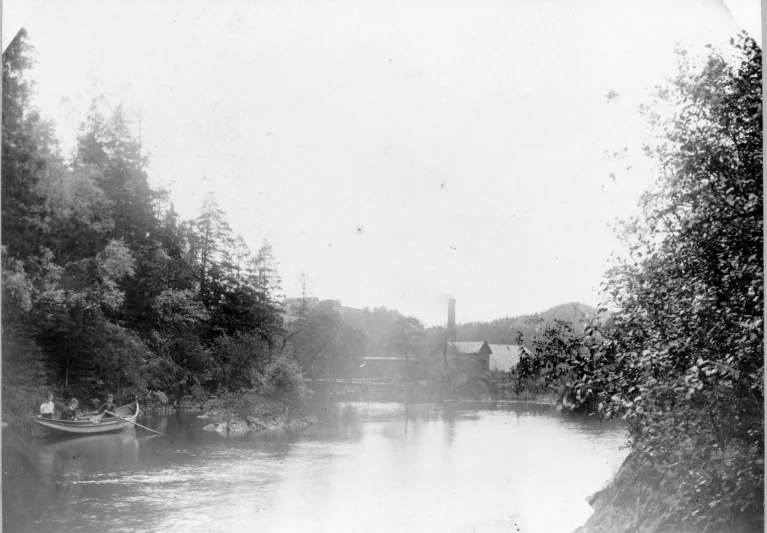 an old po of people on the river