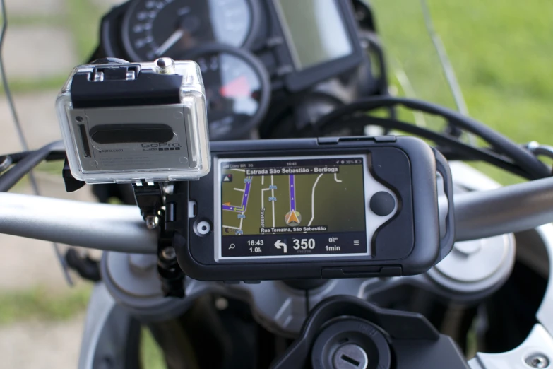 the bike is being used to scan directions for vehicles