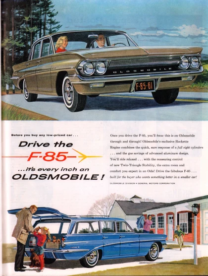 a magazine advertit with an old style car