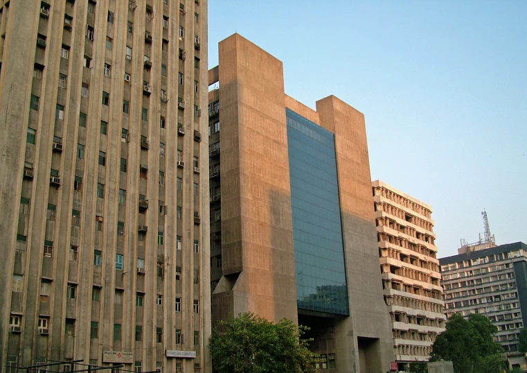 several buildings are shown in the city in an area with high rise buildings