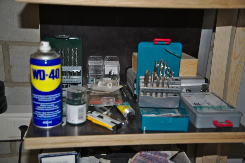 many tools are placed on a table for the repair